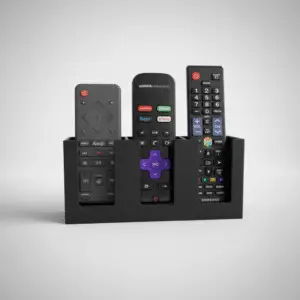 Remote Control Holder – Wall-Mounted (Holds Up to 3 Remotes) – Black