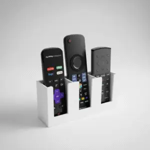 Remote Control Holder – Wall-Mounted (Holds Up to 3 Remotes) – White