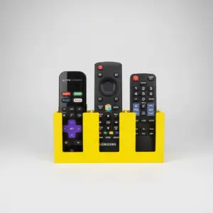 Remote Control Holder – Wall-Mounted (Holds Up to 3 Remotes) – Yellow